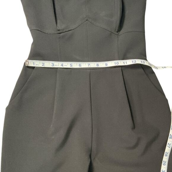 Adelyn Rae Sweet Heart Strapless Jump Suit Size Small Black Back Zipper Pockets - Picture 13 of 14